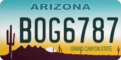 AZ license plate BOG6787