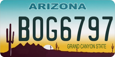 AZ license plate BOG6797