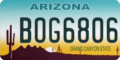 AZ license plate BOG6806