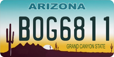 AZ license plate BOG6811
