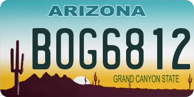 AZ license plate BOG6812