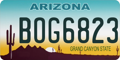 AZ license plate BOG6823