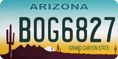 AZ license plate BOG6827