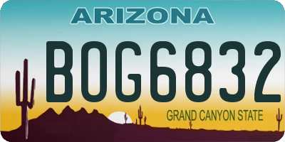 AZ license plate BOG6832