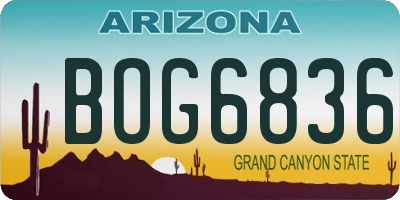 AZ license plate BOG6836