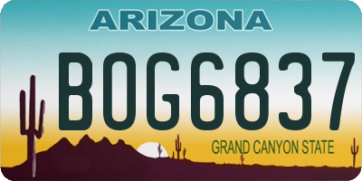 AZ license plate BOG6837