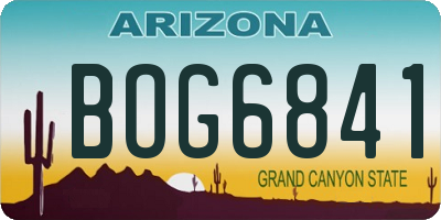 AZ license plate BOG6841