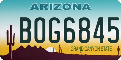 AZ license plate BOG6845