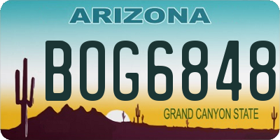 AZ license plate BOG6848