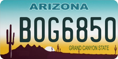 AZ license plate BOG6850