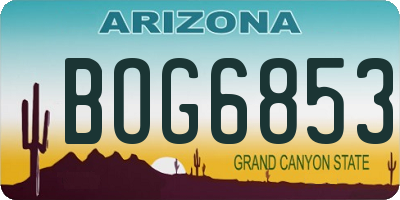 AZ license plate BOG6853