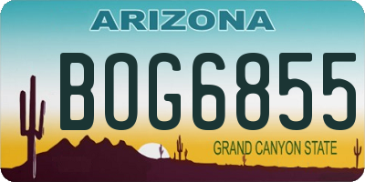 AZ license plate BOG6855