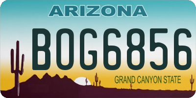 AZ license plate BOG6856
