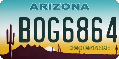 AZ license plate BOG6864