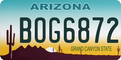 AZ license plate BOG6872