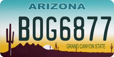 AZ license plate BOG6877