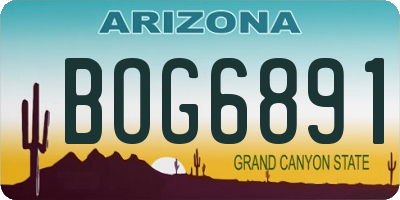 AZ license plate BOG6891