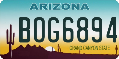 AZ license plate BOG6894