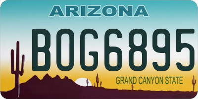 AZ license plate BOG6895