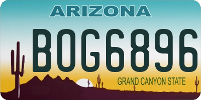 AZ license plate BOG6896