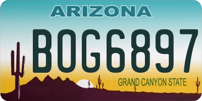 AZ license plate BOG6897