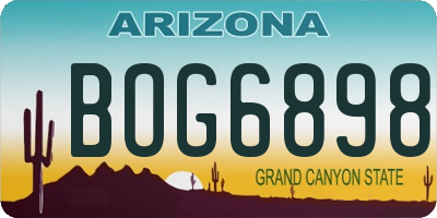 AZ license plate BOG6898