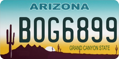 AZ license plate BOG6899