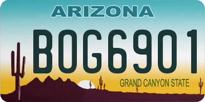 AZ license plate BOG6901
