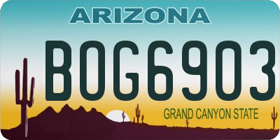 AZ license plate BOG6903
