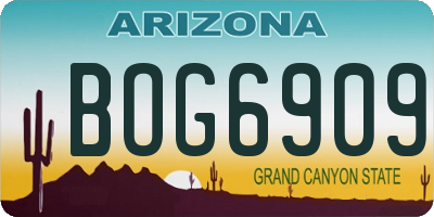 AZ license plate BOG6909