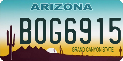 AZ license plate BOG6915