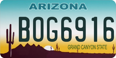 AZ license plate BOG6916