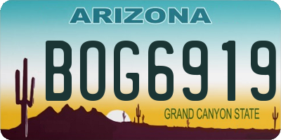 AZ license plate BOG6919