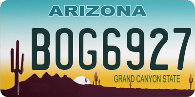 AZ license plate BOG6927