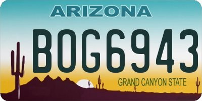 AZ license plate BOG6943