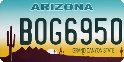 AZ license plate BOG6950