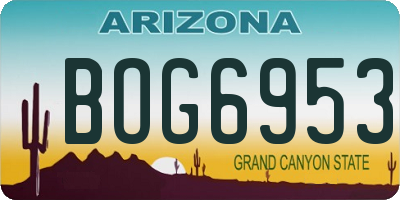 AZ license plate BOG6953