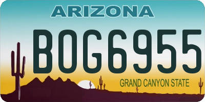 AZ license plate BOG6955