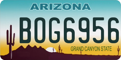 AZ license plate BOG6956