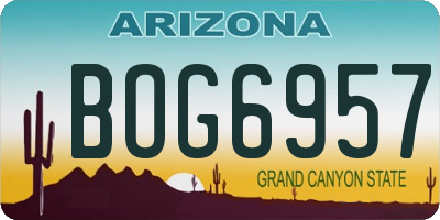 AZ license plate BOG6957