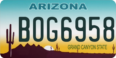 AZ license plate BOG6958