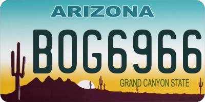 AZ license plate BOG6966