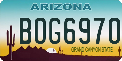 AZ license plate BOG6970