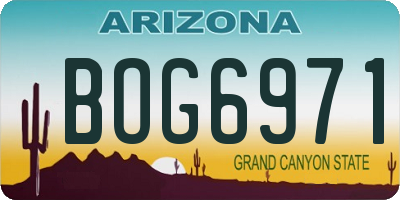 AZ license plate BOG6971