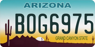 AZ license plate BOG6975