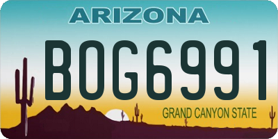 AZ license plate BOG6991