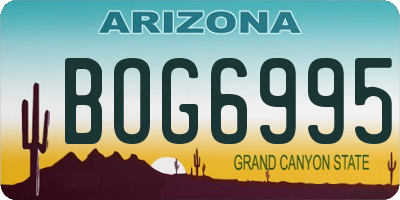AZ license plate BOG6995