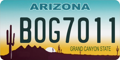 AZ license plate BOG7011