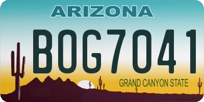 AZ license plate BOG7041