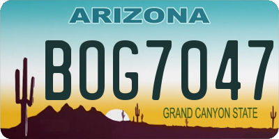 AZ license plate BOG7047